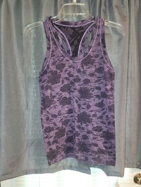 Athleta Purple Floral-Print Racerback Tank